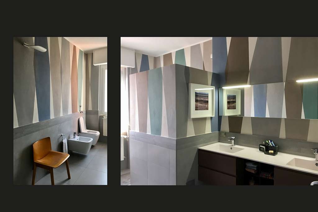 Decorazione murale contemporanea bagno Decorazione murale contemporanea bagno